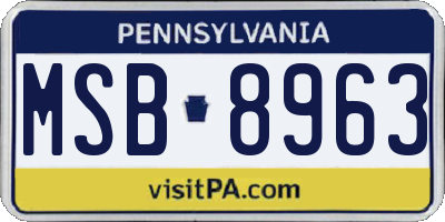 PA license plate MSB8963