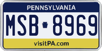 PA license plate MSB8969