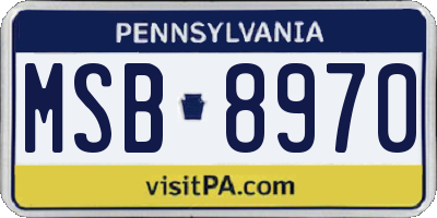 PA license plate MSB8970