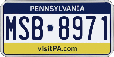 PA license plate MSB8971