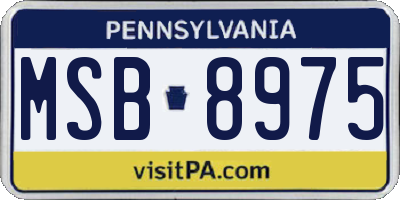 PA license plate MSB8975