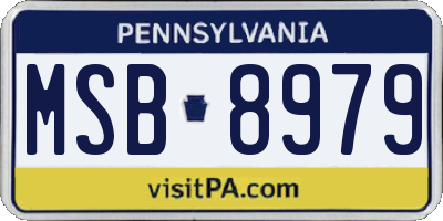 PA license plate MSB8979