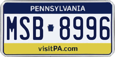 PA license plate MSB8996