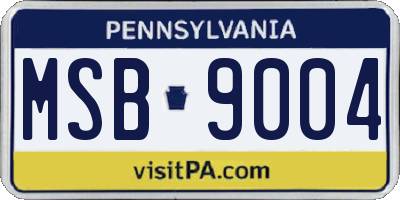 PA license plate MSB9004