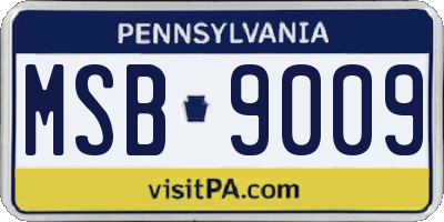 PA license plate MSB9009