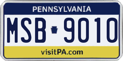 PA license plate MSB9010