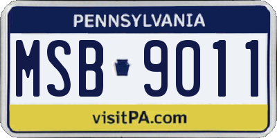 PA license plate MSB9011