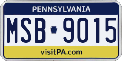 PA license plate MSB9015
