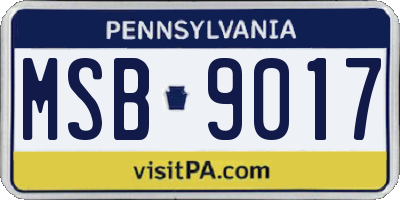 PA license plate MSB9017