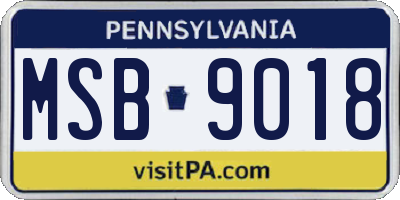 PA license plate MSB9018