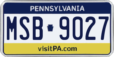 PA license plate MSB9027