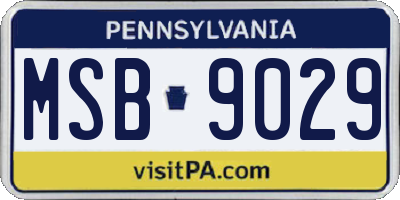 PA license plate MSB9029