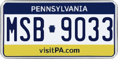 PA license plate MSB9033