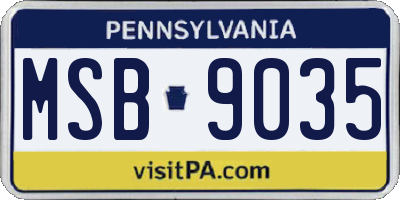 PA license plate MSB9035