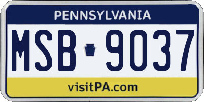 PA license plate MSB9037