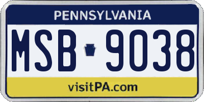 PA license plate MSB9038
