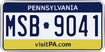 PA license plate MSB9041