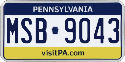 PA license plate MSB9043