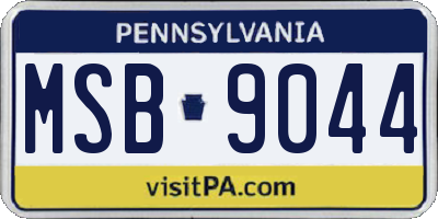 PA license plate MSB9044