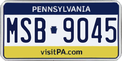 PA license plate MSB9045