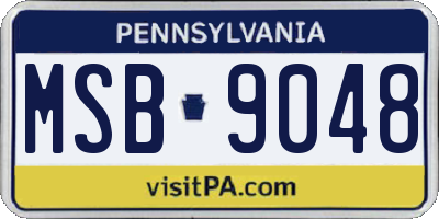 PA license plate MSB9048