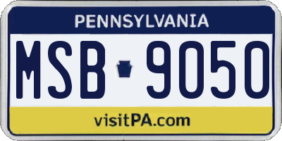 PA license plate MSB9050