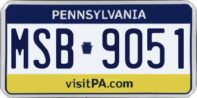 PA license plate MSB9051