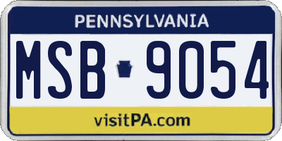 PA license plate MSB9054