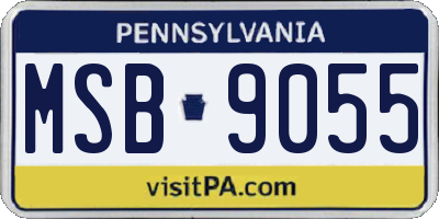 PA license plate MSB9055