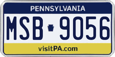 PA license plate MSB9056
