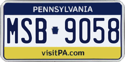PA license plate MSB9058