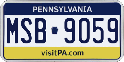 PA license plate MSB9059