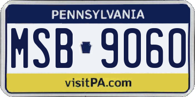 PA license plate MSB9060