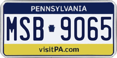 PA license plate MSB9065
