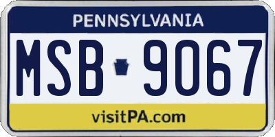 PA license plate MSB9067