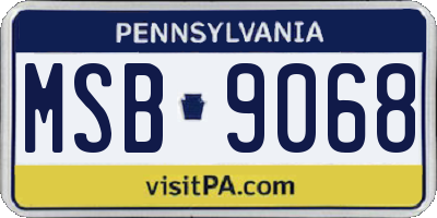 PA license plate MSB9068