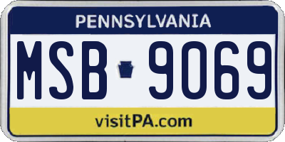PA license plate MSB9069