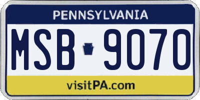 PA license plate MSB9070