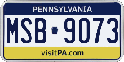 PA license plate MSB9073
