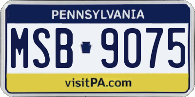 PA license plate MSB9075