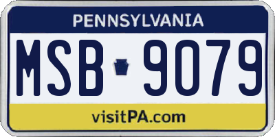 PA license plate MSB9079