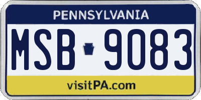 PA license plate MSB9083