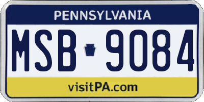PA license plate MSB9084