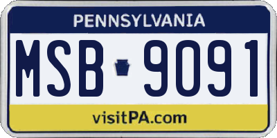 PA license plate MSB9091