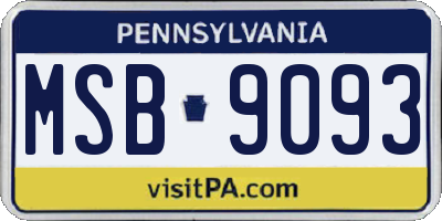 PA license plate MSB9093
