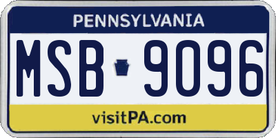 PA license plate MSB9096