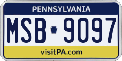 PA license plate MSB9097