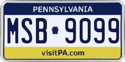 PA license plate MSB9099