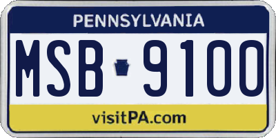 PA license plate MSB9100
