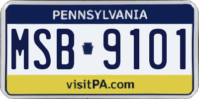 PA license plate MSB9101